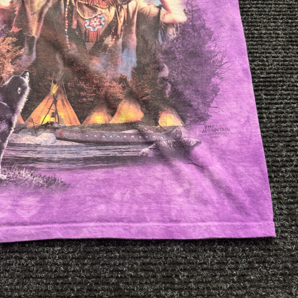 The Mountain Purple Tie Dye Wolf Native American Spirit T-Shirt Mens Medium 2008 - Picture 12 of 13